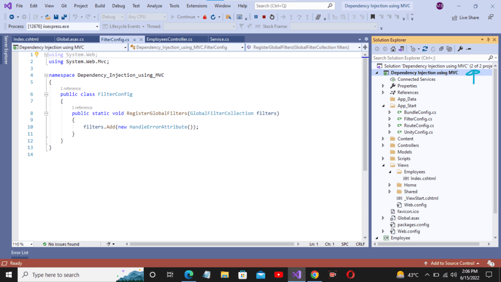 Visual studio project solution